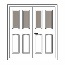 Двері міжкімнатні Корунд К-02+К-02: білі, скло тоноване