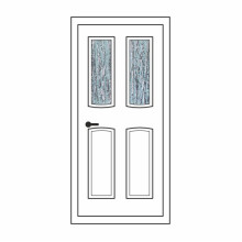 Двері міжкімнатні Корунд К-02: білі, скло кора дуба