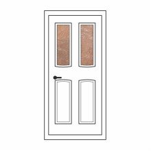 Двері міжкімнатні Корунд К-02: білі, скло лагуна