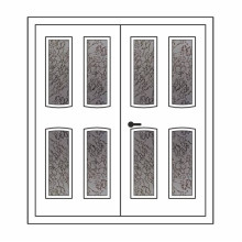Двері міжкімнатні Корунд К-03+К-03: білі, скло дельта