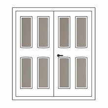 Двері міжкімнатні Корунд К-03+К-03: білі, скло тоноване