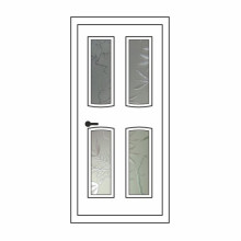 Двері міжкімнатні Корунд К-03: білі, скло далі