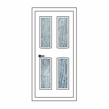 Двері міжкімнатні Корунд К-03: білі, скло кора дуба