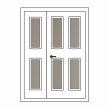 Двері міжкімнатні Корунд К-04+К-03: білі, скло тоноване