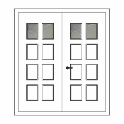 Двері міжкімнатні Кремінь КР-02+КР-02: білі, скло далі