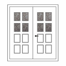 Двері міжкімнатні Кремінь КР-03+КР-03: білі, скло дельта