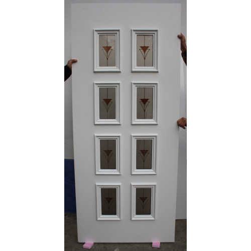 Двері міжкімнатні Кремінь КР-03+КР-03: білі, скло граніт