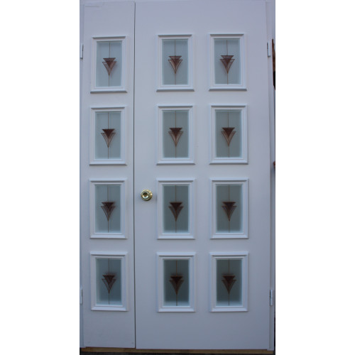 Двері міжкімнатні Кремінь КР-03+КР-03: білі, скло тоноване