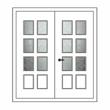 Двері міжкімнатні Кремінь КР-04+КР-04: білі, скло граніт