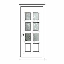 Двері міжкімнатні Кремінь КР-04: білі, скло граніт