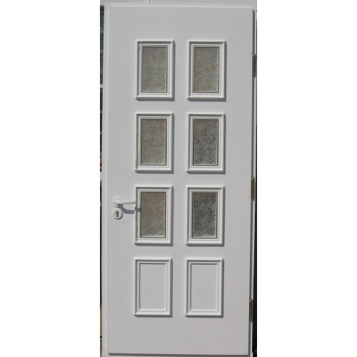 Двері міжкімнатні Кремінь КР-05+КР-05: білі, скло лагуна