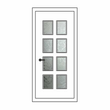 Двері міжкімнатні Кремінь КР-05: білі, скло граніт