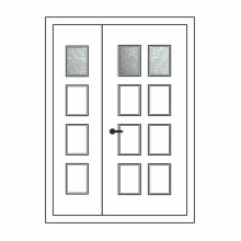 Двері міжкімнатні Кремінь КР-06+КР-02: білі, скло граніт
