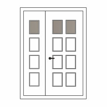 Двері міжкімнатні Кремінь КР-06+КР-02: білі, скло тоноване