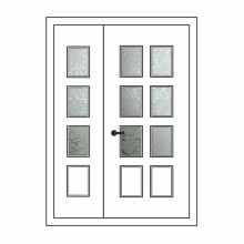 Двері міжкімнатні Кремінь КР-06+КР-04: білі, скло граніт