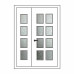 Двері міжкімнатні Кремінь КР-06+КР-05: білі, скло граніт