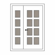 Двері міжкімнатні Кремінь КР-06+КР-05: білі, скло тоноване