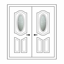 Двері міжкімнатні Лазуріт Л-02+Л-02: білі, скло граніт