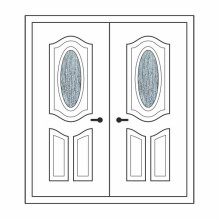 Двері міжкімнатні Лазуріт Л-02+Л-02: білі, скло кора дуба