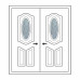 Двері міжкімнатні Лазуріт Л-02+Л-02: білі, скло кора дуба