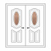 Двері міжкімнатні Лазуріт Л-02+Л-02: білі, скло лагуна