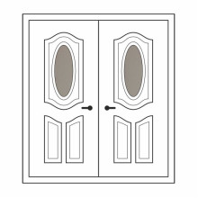 Двері міжкімнатні Лазуріт Л-02+Л-02: білі, скло тоноване