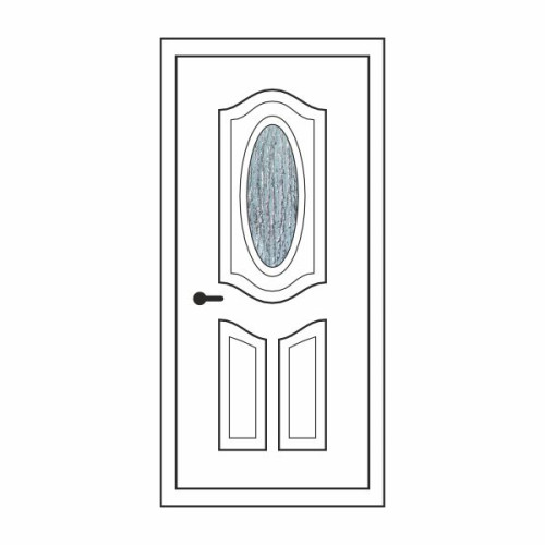 Двері міжкімнатні Лазуріт Л-02: білі, скло кора дуба