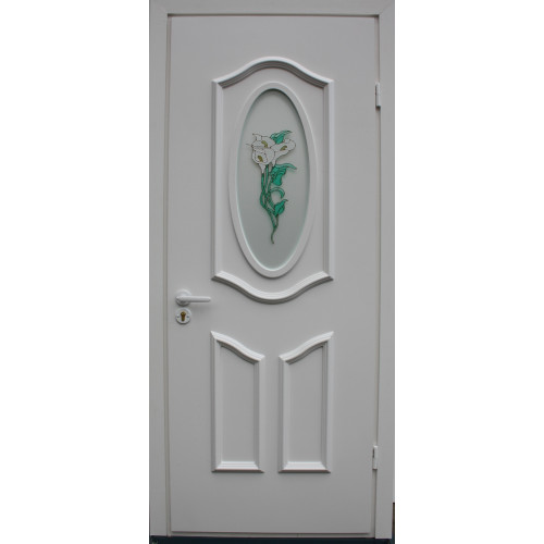 Двері міжкімнатні Лазуріт Л-02: білі, скло лагуна