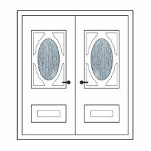 Двері міжкімнатні Малахіт М-02+М-02: білі, скло кора дуба