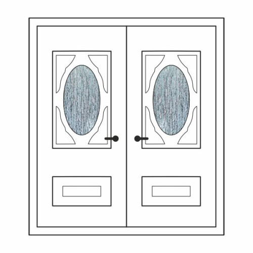 Двері міжкімнатні Малахіт М-02+М-02: білі, скло кора дуба
