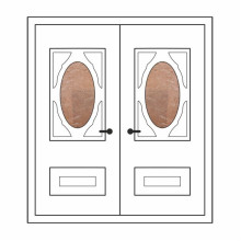 Двері міжкімнатні Малахіт М-02+М-02: білі, скло лагуна