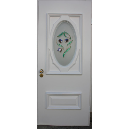 Двері міжкімнатні Малахіт М-02: білі, скло далі