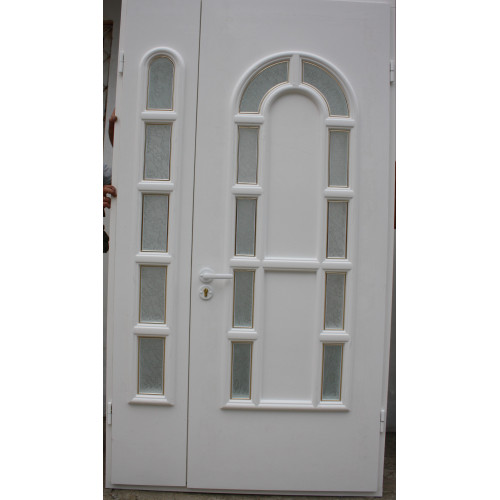 Двері міжкімнатні Опал О-02+О-02: білі, скло кора дуба