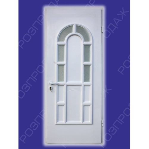 Двері міжкімнатні Опал О-02+О-02: білі, скло лагуна
