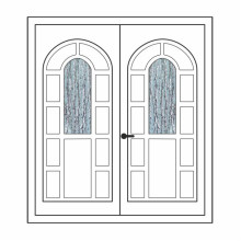 Двері міжкімнатні Опал О-03+О-03: білі, скло кора дуба