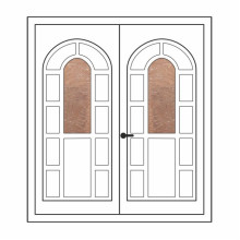 Двері міжкімнатні Опал О-03+О-03: білі, скло лагуна