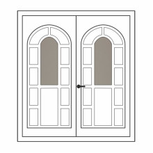 Двері міжкімнатні Опал О-03+О-03: білі, скло тоноване