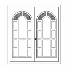 Двері міжкімнатні Опал О-05+О-05: білі, скло дельта