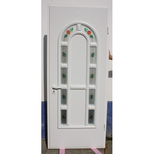 Двері міжкімнатні Опал О-06+О-01: білі, скло граніт