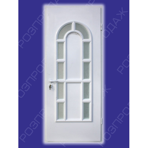 Двері міжкімнатні Опал О-06+О-02: білі, скло лагуна