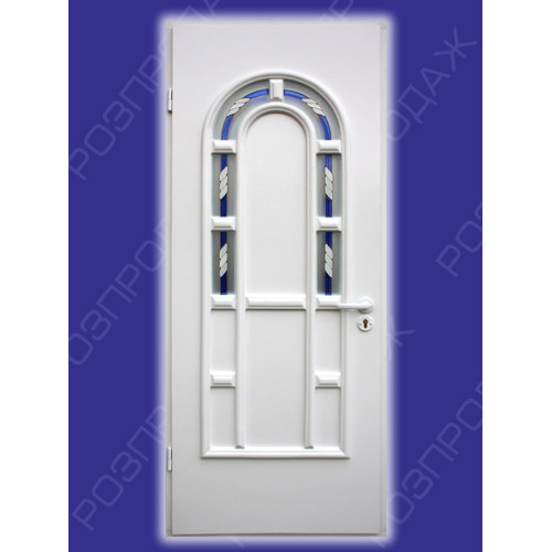 Двері міжкімнатні Опал О-06+О-02: білі, скло лагуна