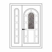 Двері міжкімнатні Опал О-06+О-03: білі, скло дельта