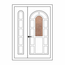 Двері міжкімнатні Опал О-06+О-03: білі, скло лагуна