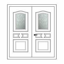 Двері міжкімнатні Рубін Р-02+Р-02: білі, скло граніт