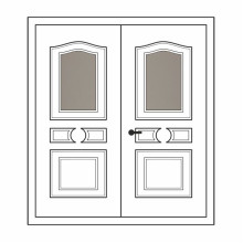 Двері міжкімнатні Рубін Р-02+Р-02: білі, скло тоноване