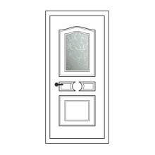 Двері міжкімнатні Рубін Р-02: білі, скло граніт