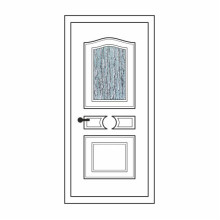 Двері міжкімнатні Рубін Р-02: білі, скло кора дуба